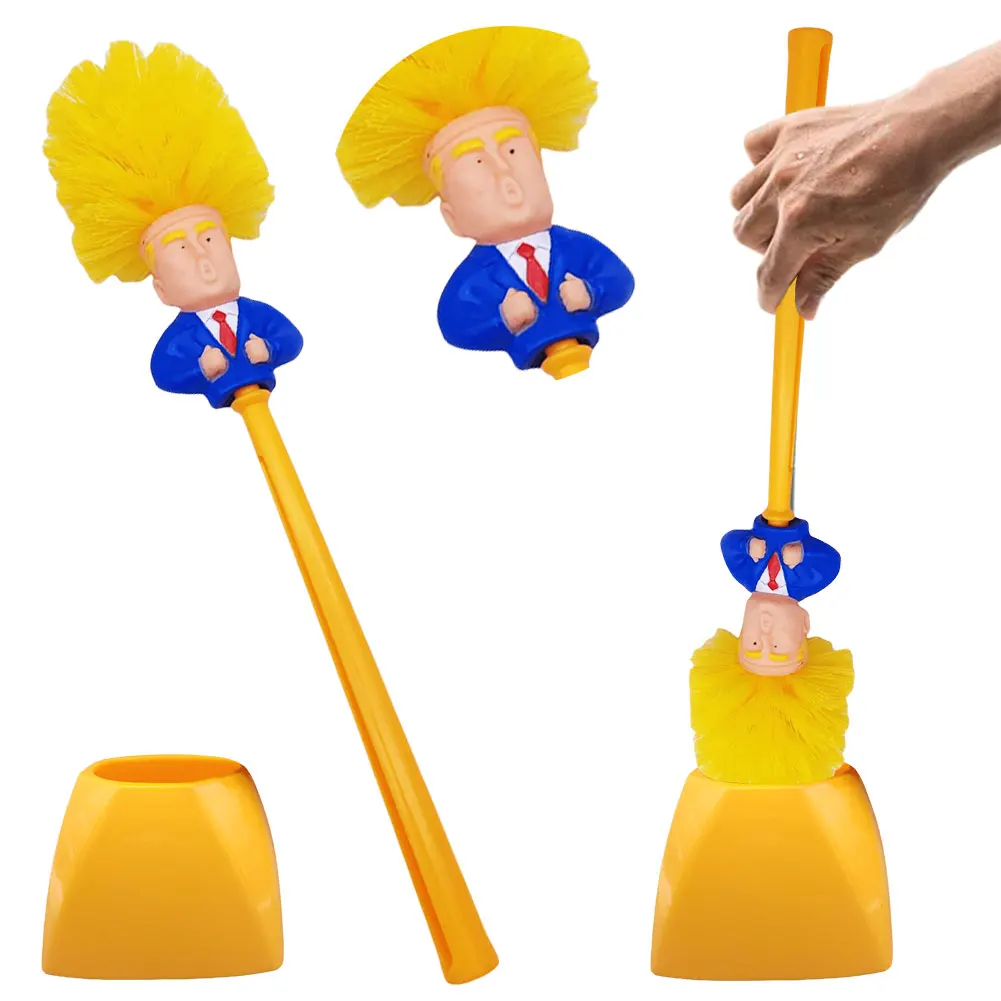 거치대 화장실 청소 브러시, 재밌는 변기 청소 브러시, 욕실 청소용 노벨티 선물, 도널드 트럼프