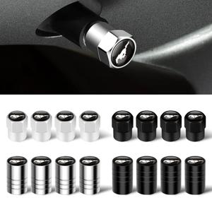 4PCS 자동차 배지 휠 타이어 밸브 캡 타이어 밸브 스템 커버 포드 머스탱 Shelby Edge Kuga Transit Fiesta Mondeo Ghia