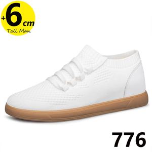 776 운동화 남성 스포츠 엘리베이터 신발 높이 증가 깔창 6cm 남자 흰색 스포츠