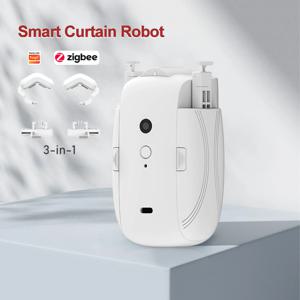 ZigBee 스마트 커튼 로봇 타이밍 자동 오프너 클로저 스마트 라이프 라이트 센서 App 원격 제어 Alexa Google 홈과 함께 작동