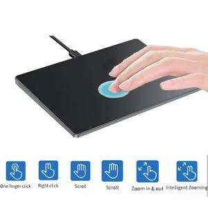 Jomaa 유선 트랙패드 Muti-Touch, Windows 7/10/11 노트북 노트북 PC 컴퓨터용 고정밀 USB 터치패드가 있는 터치패드, 검정색