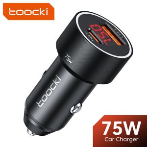 Toocki 75W USB C 차량용 충전기 빠른 충전 4.0 PD3.0 SCP iPhone 14 13 12 용 고속 차량용 전화 충전기 Samsung S23 S22 Xiaomi Huawei