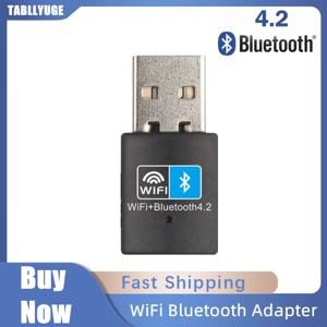 WiFi 블루투스 무선 어댑터 150Mbps USB 어댑터 데스크탑 노트북 PC 용 2.4G 블루투스 V4.2 동글 네트워크 카드 RTL8723DU