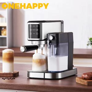 ONEHAPPY 스마트 에스프레소 머신(밀크 탱크 포함) 20Bar 디지털 터치 완전 자동 라떼 및 카푸치노 커피 머신