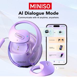 번역기 MINISO X15Pro 5.4 블루투스 헤드셋 번역 이어폰 무선 헤드폰 사무실 여행, ASMR 헤드셋 APP