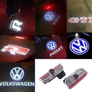 2Pcs 자동차 LED 장식 문 빛 환영 프로젝터 램프 VW Passat B6 B7 Sharan CC 골프 5 6 7 Jetta Scirocco 3 Tiguan EOS