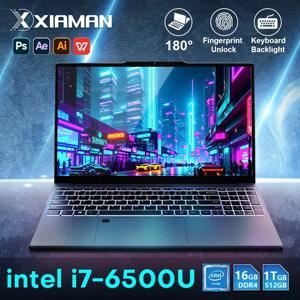 시아만 15.6인치 인텔 코어 i7 6500U 노트북 컴퓨터 윈도우 11 프로 16GB DDR4 512GB 1TB SSD 휴대용 노트북 PC 게이머 게이밍 노트북