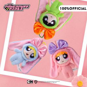 12cm Powerpuff 소녀 봉제 인형 귀여운 꽃 거품 버터 컵 만화 드레스 업 토끼 토끼 플러시 키 체인 장난감 펜던트 선물
