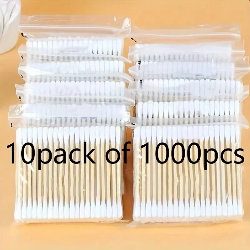 2000/1000개 무향 면봉, 양방향, 나무 막대, 메이크업 제거 및 청소용 귀 면봉