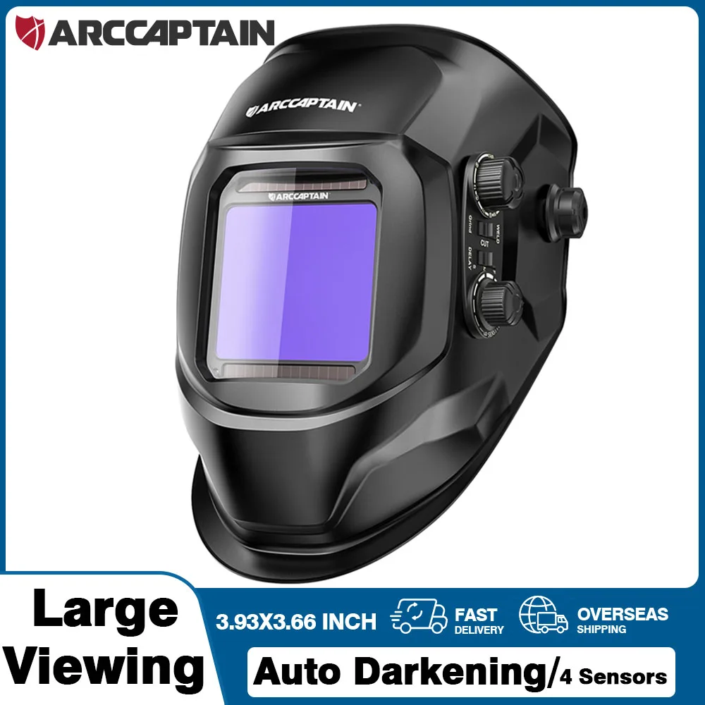 ARCCAPTAIN 용접 헬멧 자동 어두워지는 용접 마스크 4 센서 TIG MIG ARC 용접기 용 태양 전지 구동 сварочная маска