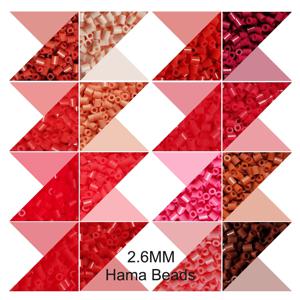 2.6mm 미니 비즈 1000PCS 레드 색상 픽셀 아트 퓨즈 비즈 어린이 선물 하마 비즈 Diy 퍼즐 철 비즈
