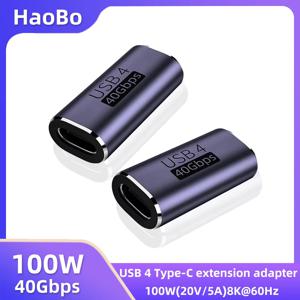 초고속 충전기용 C타입 암 커플러 어댑터, 데이터 전송, 8K 4K 비디오 케이블, USB4.0 썬더볼트 3, 40Gbps