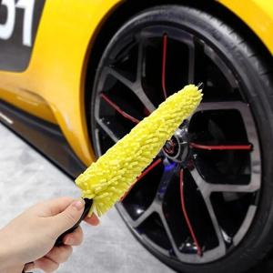 자동차 청소 브러시 ​​이 타이어 림 청소 도구로 자동차 바퀴를 쉽게 청소하십시오. 타이어 샤인 휠 클리너 브러시 스폰지