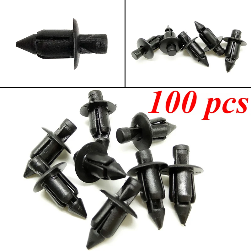 100pcs 플라스틱 자전거 페어링 리벳 설정 패널 패스너 클립 For Honda For Suzuki For Kawasaki 자동차 펜더 범퍼 클립