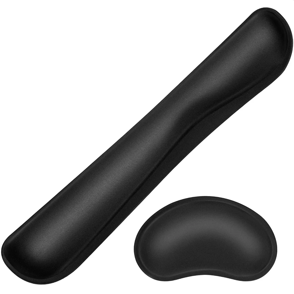 손목 지원 메모리 폼 키보드 패드 세트가 있는 키보드 손목 받침대 마우스 패드 사무용 게임용 PC 노트북용 인체공학적 마우스 패드