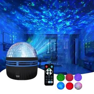 별이 빛나는 하늘 프로젝터 빛 회전 USB 5V 원격 제어 갤럭시 프로젝션 KTV 무대 조명 홈 침실 거실 장식