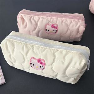 귀여운 만화 헬로 키티 연필 가방, 대용량 연필 케이스, 귀여운 Kt 고양이 소녀 메이크업 가방, 학생 학교 사무실 문구