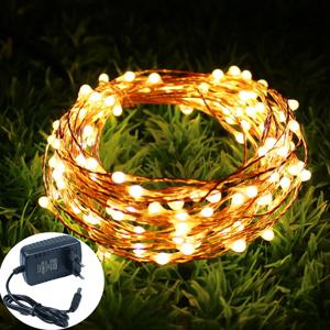 휴일 LED 문자열 빛 12V 10M 20M 30M 50M 구리 와이어 별이 빛나는 밧줄 방수 유연한 요정 램프 파티 Garde 장식