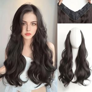 원피스 헤어 익스텐션 4클립 내부 레이어 숨김 헤어 컬러 헤어피스 컬러 가발 (합성 롱 스트레이트 클립)