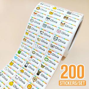 200Pcs 방수 이름 스티커를 사용자 정의 Personlized 태그 스티커 어린이 편지지 연필 레이블 데칼 어린이 학교