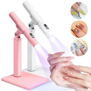 휴대용 네일 UV LED 램프 및 LED 조명 지원 베이스, 네일 젤 폴리쉬 건조용 충전식 UV 램프, 네일 아트 데스크 스탠드