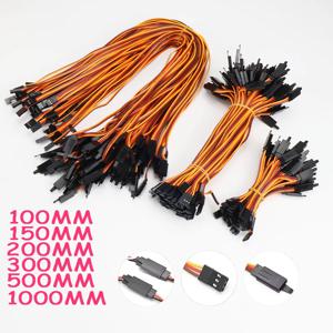 10 개/몫 100 /150 / 200 / 300 / 500 / 1000mm 연장 리드 와이어 케이블 RC Futaba JR 남성-여성 용 느슨한 60 코어 서보