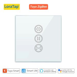 LoraTap 투야 스마트 라이프 지그비 3.0 커튼 블라인드 스위치, 롤러 셔터 전기 모터용, 구글 어시스턴트 알렉사 음성 제어
