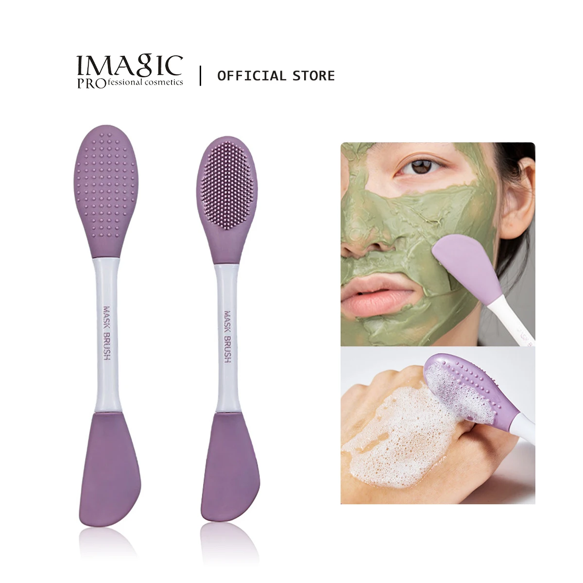IMAGIC 실리콘 페이셜 클렌징 & 마스크 브러시 2 In1 페이셜 스킨 케어 스크럽 엑스 폴리 에이 팅 스크럽 모공 블랙 헤드 딥 클리닝 도구