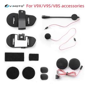 기존 Vimoto V8S V9S V9X 헬멧 인터콤 헤드셋 베이스 하드/소프트 마이크 액세서리용 오디오 및 마이크 키트