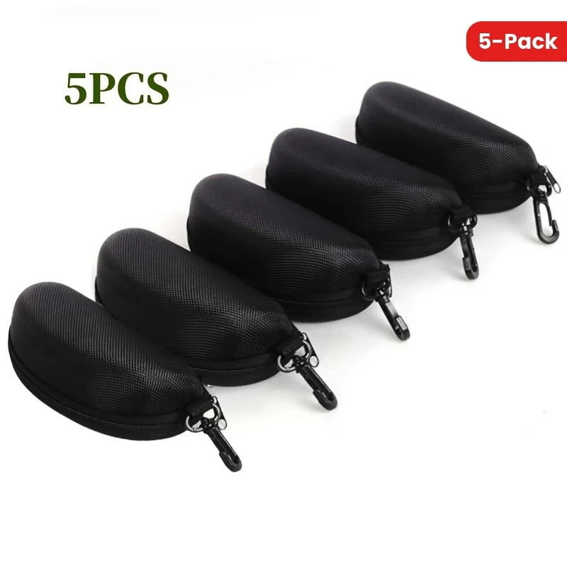 5/10pack 휴대용 지퍼 선글라스 보호 상자 눈 안경 케이스 상자 옥스포드 여행 팩 안경 케이스 후크가있는 액세서리