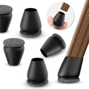 8PCS 의자 다리 바닥 보호대 발 커버 두꺼운 랩 펠트 패드가있는 대각선 실리콘 가구 테이블 피트 긁힘 없음