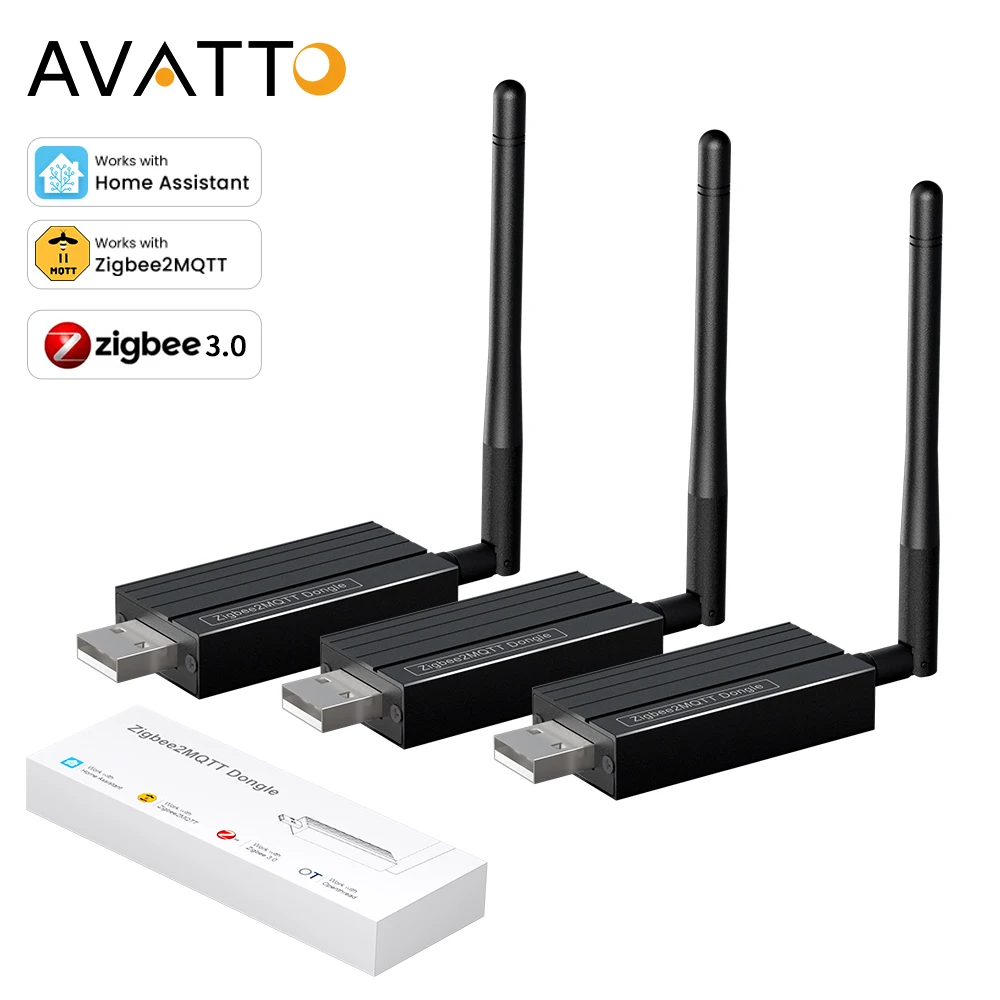 AVATTO Zigbee 3.0 USB 동글 플러스 범용 Zigbee 무선 게이트웨이 허브 지원 홈 어시스턴트 Zigbee2MQTT, Raspbian Ubuntu Macos