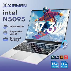 17.3인치 게이밍 노트북 컴퓨터 PC 윈도우 11 프로 인텔 셀러론 N5095 노트북 외장 그래픽 16GB DDR4 1TB SSD 노트북 PC 게이머