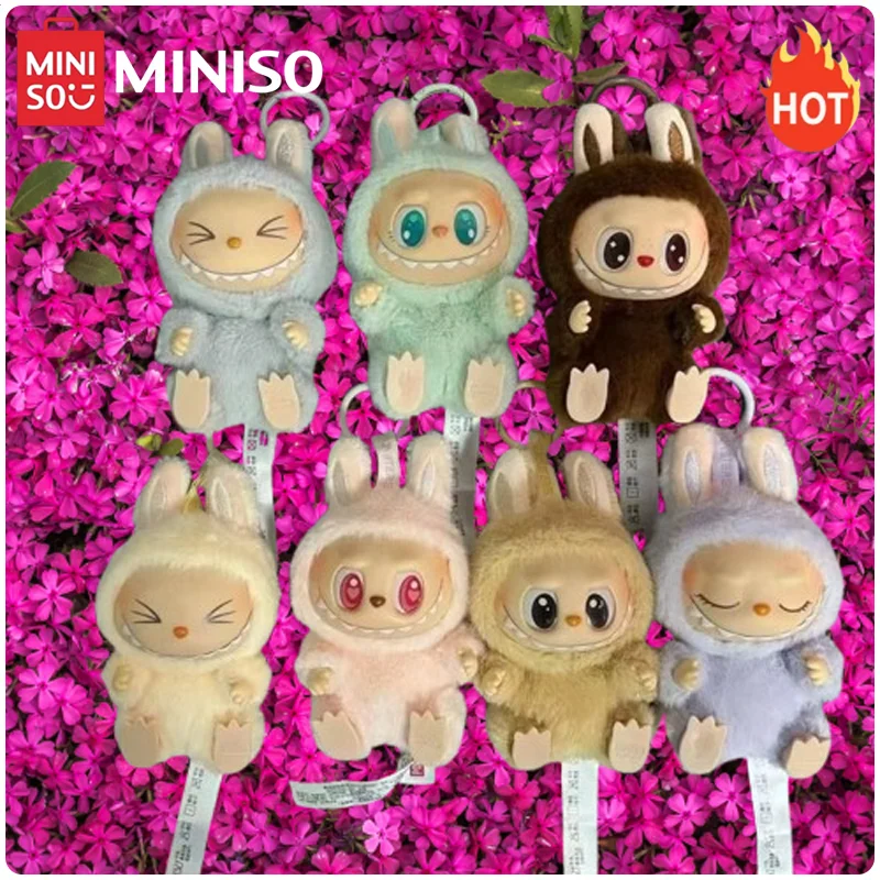Miniso V1 몬스터 하트 비트 마카롱 에나멜 얼굴 귀여운 인형 Pvc 입상 탁상 장식 카와이 장난감 생일 깜짝 선물