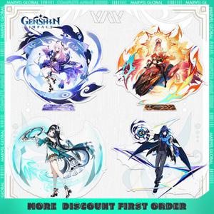 Genshin Impact Games 피규어 스탠딩 플라크 Lumine Fucalos 아크릴 코스프레 스탠드 플레이트 모델 주변 장식품 팬 선물