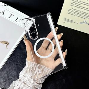 삼성 갤럭시 Z 폴드 7 6 5 4 3 폴드7 Z폴드용 Magsafe 하드 케이스 투명 마그네틱 충격 방지 초슬림 PC 클리어 커버