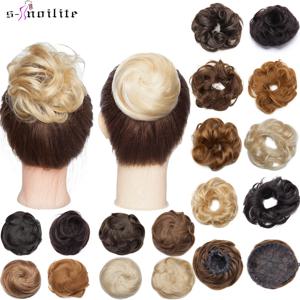 S-noilite 30g 100% 진짜 인모 곱슬 머리 롤빵 드로 스트링 번들 스 크런치 Updos 도넛 시논 헤어 익스텐션 랩 포니 테일