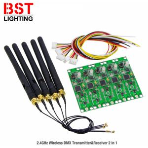 2.4Ghz DMX512 무선 송신기 수신기 PCB 2 in 1 PCB 보드 (안테나 포함) LED 컨트롤러 DMX 무대 조명용 WIFI 수신기