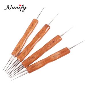 Nunify Dreadlock 크로 셰 뜨개질 후크 포함 Dreadlocks 크로 셰 뜨개질 머리 직조 바늘 도구 머리 끈 공예 잠금 후크 1 개/몫