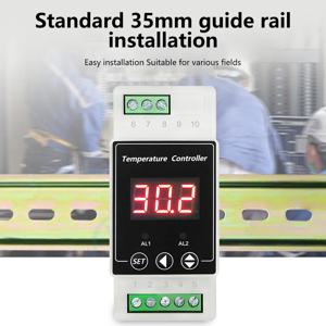AC100-240V/DC 8-24V Din 레일 온도 조절기, 온도 알람 컨트롤러, 난방 냉방용 Din 레일 마운트 컨트롤러