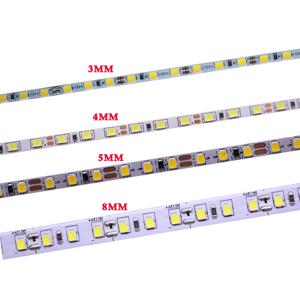 3mm 4mm 5mm 좁은 폭 LED 스트립 빛 5M DC12V 2835 120 180Led 로프 빛 유연한 LED 리본 백라이트 램프 홈 인테리어