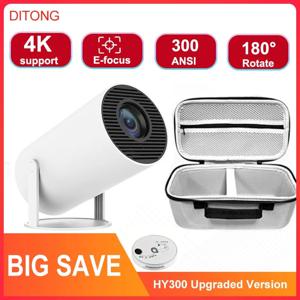 DITONG hy300 pro 새로운 프로젝터 4K 안드로이드 Wifi 1080P 1280*720P HD 홈 시네마 야외 휴대용 비디오 영화 led 미니 프로젝터