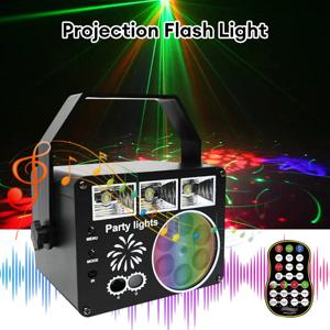 LED 3 In 1 벌집 패턴 파티 조명 디스코 볼 프로젝터 사운드 활성화 생일 바 DJ 가라오케 실내 디스코 장식