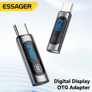 ESSAGER 240W 어댑터 5A USB4 디지털 디스플레이 유형 C-유형 C OTG 8K 비디오 전송 iPhone 16 15 삼성 태블릿 노트북