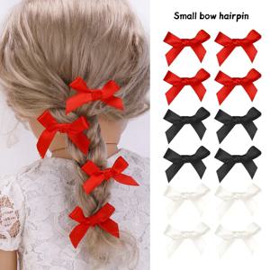 달콤한 Y2k 여자 Bowknot 미니 헤어 클립 금속 머리핀 머리 장식 자용 수제 리본 활 앞머리 클립 패션 헤어 액세서리