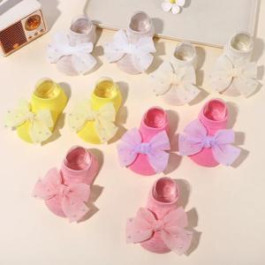 예쁜 신생아 여아 양말, 귀여운 꽃, 유아 공주 미끄럼 방지 가죽 밑창, 유아 부드러운 탄성 꽃 양말 선물