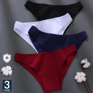 FINETOO 3 개/대 M-XXL 팬티 여성 코튼 란제리 여성 속옷 섹시한 Femme 속옷 소녀 언더 팬츠 팬티 7 단색