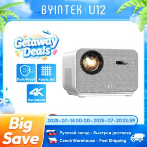 BYINTEK LOVE U12 풀 HD 1080P 프로젝터, 4K 800 ANSI 안드로이드 와이파이 6 자동 초점 홈 시어터 프로젝터, 영화 미팅 비디오용