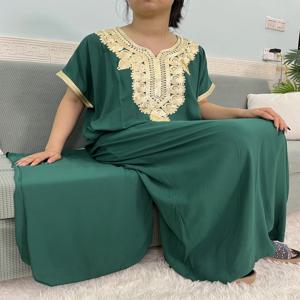 여성을위한 이슬람 순수한 abayas 두바이 코튼 아플리케 느슨한 맞는 femme 가운 터키 이슬람 전통 드레스와 headscarf 터번