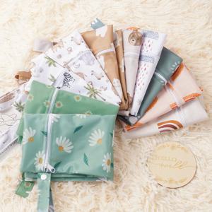 Elinfant 2 PCS 아기 젖은 가방 세트 아기 기저귀 기저귀 방수 재사용 가능한 아기 가방에 대 한 하나의 지퍼가 달린